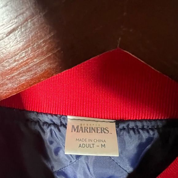 Seattle Mariners X Gonzaga Satin Quilt Lined Bomber Jacket Medium - Picture 6 of 6